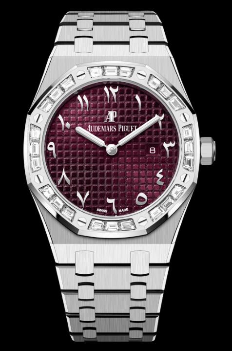 2023 Replica AP Watch Audemars Piguet Royal Oak 67653 Quartz White Gold Purple - Eastern Arabic 67656BC.ZZ.1261BC.01